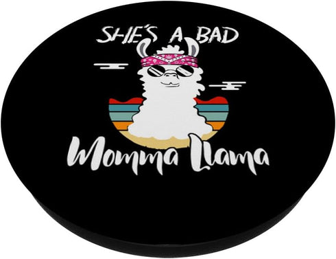 She's a Bad Momma Llama - Mama Funny - Vintage Mom Gift PopSockets Standard PopGrip