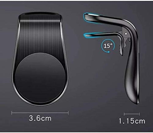 BoxWave MagnetoMount Clip Car Mount for Samsung Galaxy A51 5G - Metal Air Vent Strong Magnet - Jet Black