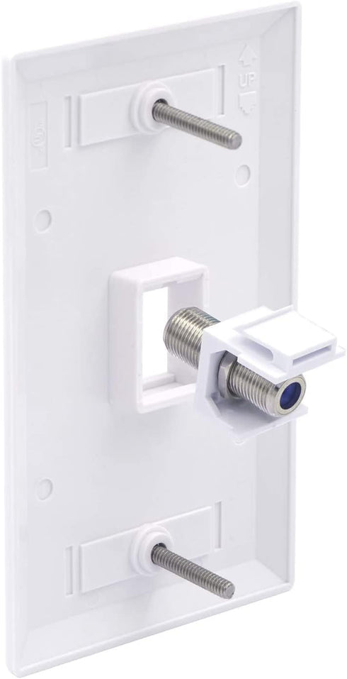VCE Coax Keystone Jack Insert, 20-Pack 3GHz Coaxial Cable Connector, F-Type RG6 Female to Female for Wall Plate