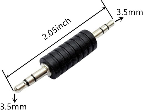 6 Pack 3.5mm Jack to 3.5mm Audio Male Adapter Connectors