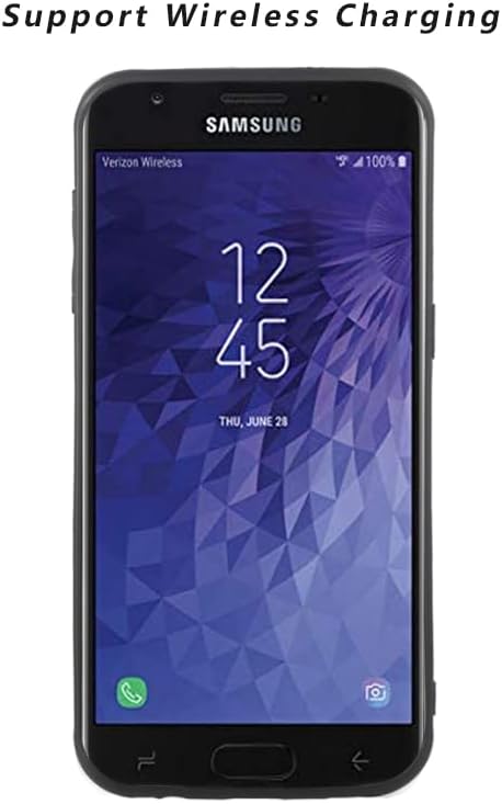 ELISORLI Rugged Thin Case for Samsung Galaxy J3 Orbit J 3 Star 2018, Anti-Slip Rubber TPU Mobile Cover - Black