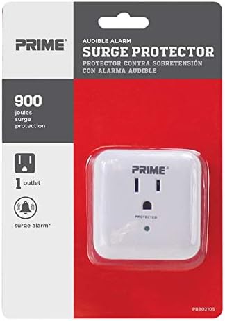 Prime Wire PB802105 1-Outlet Large Appliance Surge Protector with Alarm