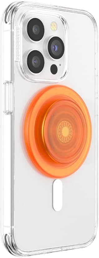 PopSockets Phone Grip Compatible with MagSafe, Phone Holder - Into The Woods, Orange Zest, Wireless Charging Compatible