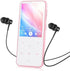 AGPTEK 64GB MP3 M3 2.4 inch 128GB(Pink) Player with Bluetooth, Music Player with Speaker and FM Radio, Touch Buttons