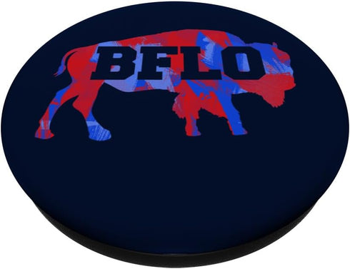 BFLO Red and Blue Brush Strokes Bison Buffalo NY Graphic PopSockets Standard PopGrip