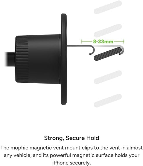 mophie 16/15/14/13/12 Magnetic Vent Mount for Apple iPhone Series - MagSafe Compatible, Adjustable Arm, Multiple