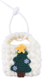 Christmas Tree Crochet Mini Bag Handmade Knit Earbud Pouch for Holiday Festival