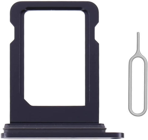 SIM Card Tray Holder Slot Replacement for iPhone 13 (Midnight/Black) with Waterproof Rubber Ring and Eject Pin (Single