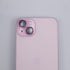 Bling Glitter Metal Crystal Camera Lens Protector for iPhone 15/15 Plus - Sparkly Pink Tempered Glass Accessory.
