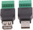 VizGiz 2 Pack USB 2.0 Plug Replacement - 5Pin Solderless Screw On Type USB Terminal Block Connector for LED Strip Lights