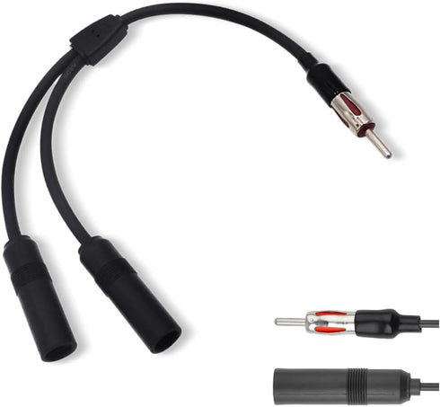 GLSOWEE Car Antenna Adapter, Radio Stereo Antenna Adapter Connector, 1 Male to 2