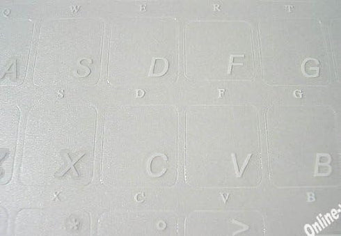 Spanish Latin American Keyboard Stickers Transparent Background White Lettering for LAPTOPS PC Any Computer Desktop