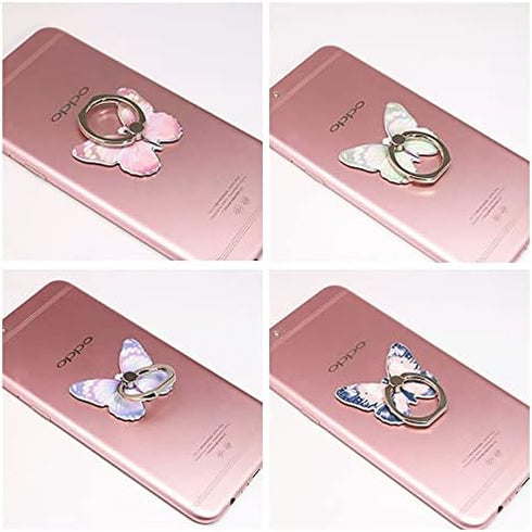 Cute Butterfly Phone Ring Holders, 5 Packs Cell Phone Ring Stands, 360 Degree Rotation Smartphone Kickstand for Desk