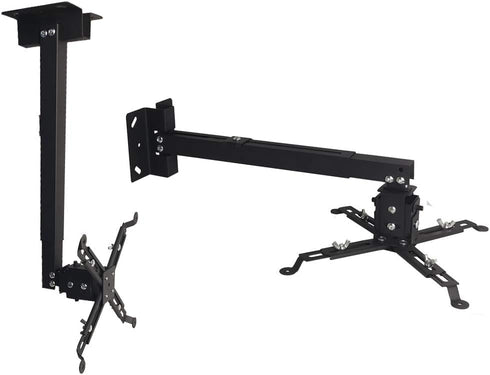 Coret 33 lbs Universal Projector Mount Adjustable Ceiling Wall Mount, Projector Extending Arms Mount for LCD/DLP Home