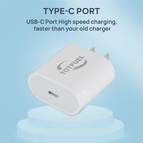 20W USB-C Power Adapter - Fast Charger Block Wall Plug for iPhone, Samsung Galaxy