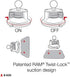 RAM MOUNTS Twist-Lock Composite Suction Cup Base with Ball RAP-B-224-1U, B Size 1" Ball