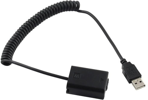 Full Decoded NP-FW50 Dummy Battery 5V 2A USB Power Adapter Spring Cable for Sony Mirrorless Camera Alpha A7 A7R A7S A7II A7RII A7SII A6500 A6400 A6300 A6100 DSC-RX10 II III IV NEX7 NEX5