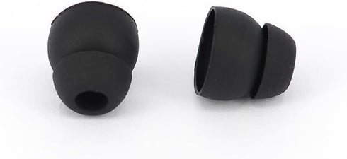 10pcs Black Double Flange Replacement Silicone Earbuds EarTips, 4.1mm Connector