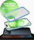 iPhone 15 Case by TORRAS: Slim, Shockproof, 12FT Military Grade Drop Protection, Black with Translucent Back & Silicone