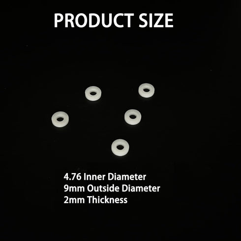 Gracilaria 10PCS (4.76x10x2mm) RC Boat Drive Shaft Spacer Gasket Motor Shaft Plastic Washer Gasket Sleeve for RC Boat
