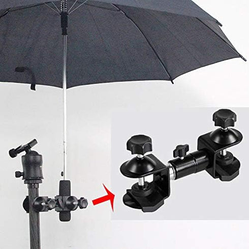 Umbrella Chair Clamp for Cameras, Black, with Tripod Mount