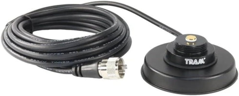 Tram 1235 3-1/4-Inch Black Zinc NMO Magnet Mount with RG58 Coaxial Cable