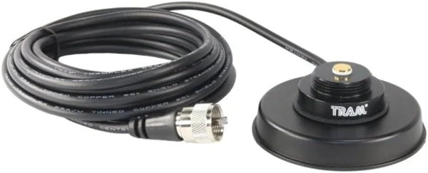 Tram 1235 3-1/4-Inch Black Zinc NMO Magnet Mount with RG58 Coaxial Cable