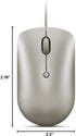 Lenovo 540 USB-C Wired Computer Mouse for PC, Laptop, Ambidextrous Design, Compact Size - Sand