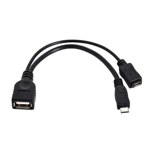 chenyang Micro USB Male to USB 2.0 Female OTG Cable with Micro USB Auxiliary Power Supply