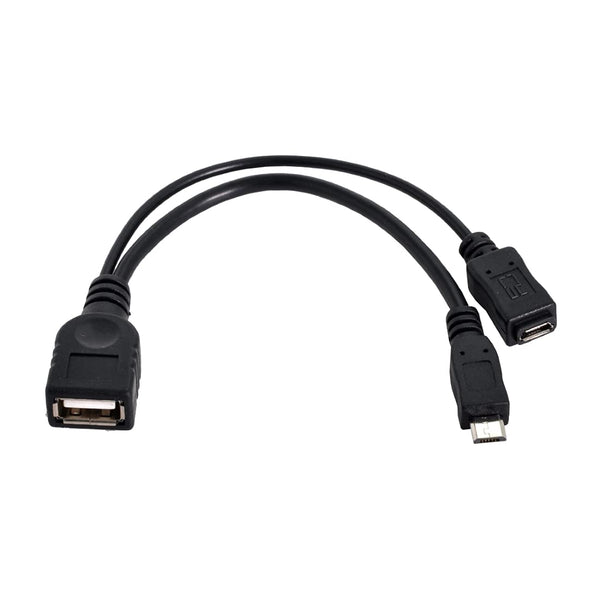 chenyang Micro USB Male to USB 2.0 Female OTG Cable with Micro USB Auxiliary Power Supply