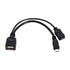 chenyang Micro USB Male to USB 2.0 Female OTG Cable with Micro USB Auxiliary Power Supply