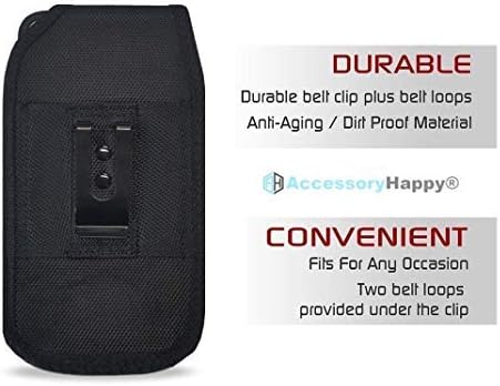 AH Military Grade Nylon Cell Phone Belt Holder for Men, Android Pouch Carrying Clip for iPhone 6 6S 7 8 X XR XS 11 12