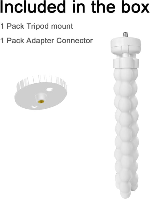 AISVAN DXR-8 DXR-8 Baby Monitor Mount, Tripod Camera Holder for Infant Optics and Pro, Flexible Crib Mount, White