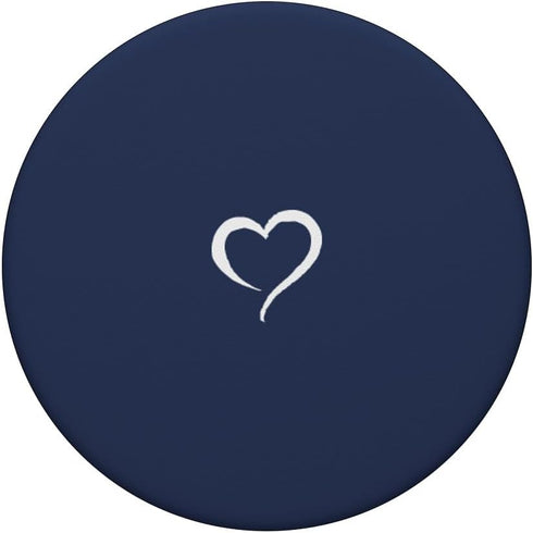 Navy Blue Hand Drawn Heart Minimalist Love PopSockets Standard PopGrip