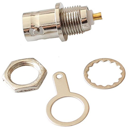 BNC Female Nut Bulkhead Panel Connector 20-Pack, Solder Jack Adapters for RG58 RG59 RG6 RF Coaxial Cable Welding