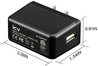 icv USB Wall Charger, 5V 2A AC Power Adapter with US Plug for Phone, Tablet, and Other USB Devices, Small and