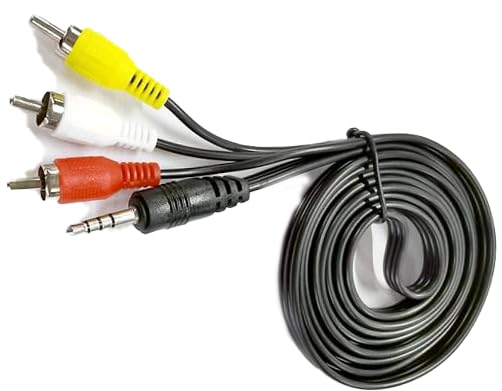KKPOERT Replacement 3.5mm to RCA Portable Video Camera AV Audio and Video Output