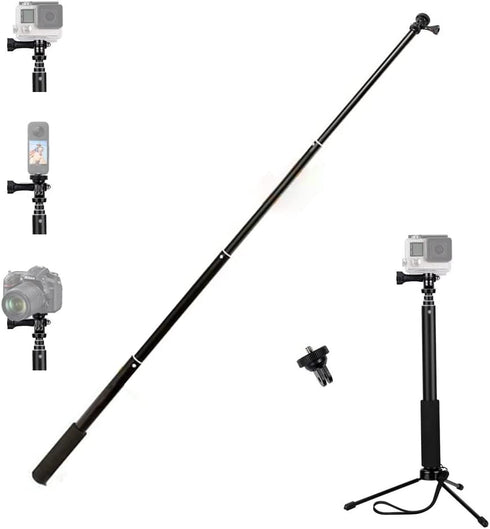 Telescopic Selfie Stick VVHOOY 11-37 inch Extendable with Tripod Adjustable Hand Grip for Action Camera