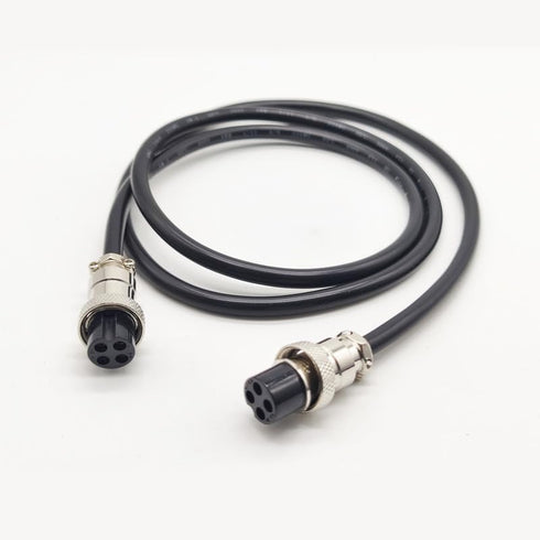 3.28 ft GX16 4 Pin Double Female Head Aviation Cordset, 20AWG Electrical Cable Panel Mount Adapter for Ships