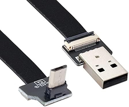 Cablecc Up Angled USB 2.0 Type-A Male to Micro USB 5Pin Cable - 200cm for FPV & Disk & Phone
