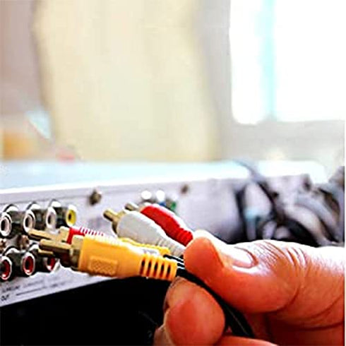 iMBAPrice 6 Feet 3RCA to 3RCA Audio and Video Cable, Gold Plated Male to Male Composite AV Cable