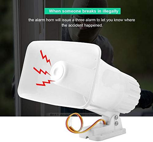 Siren Speaker, Wired Alarm Siren Horn, Car Alarm System, 150 Db DC12V Alarm Siren, Dual Tone for Home Security Alarm