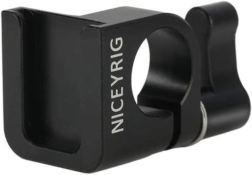 NICEYRIG 15mm Single Rod Clamp to Cold Shoe Adapter for DSLR Camera Rig Rail Block, Monitor Mount, LED Light,