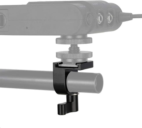 NICEYRIG 15mm Single Rod Clamp to Cold Shoe Adapter for DSLR Camera Rig Rail Block, Monitor Mount, LED Light,