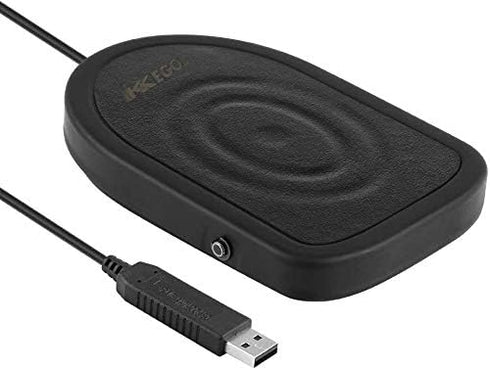 iKKEGOL Black Metal USB Foot Pedal Switch, Programmable Digital Hand Control Keyboard Mouse with 3 Color Rubber Mat