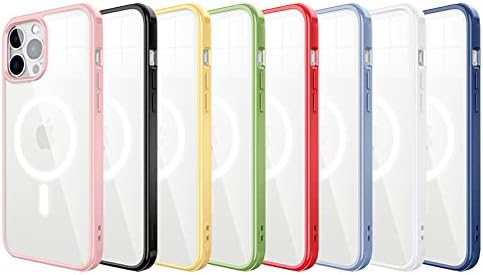 MAKASI Ultra Slim Magnetic Case for iPhone 13 (6.1 Inch) - Pink, Hard PC & Soft TPU Edges, MagSafe Compatible.