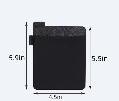 AubRie Universal Stick-On Mouse Pouch, Wireless Mouse and Pen Holder, Reusable Adhesive, No Glue Residue, Black
