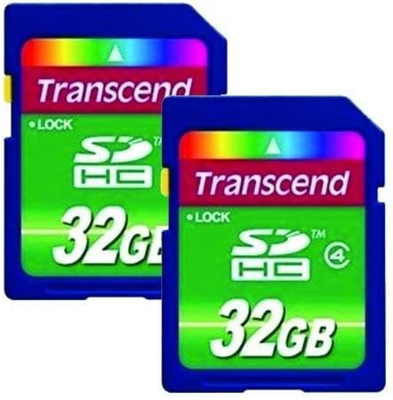 Transcend Digital Camera 32 GB Memory Card, Compatible with Canon PowerShot ELPH 180 Digital Camera Memory Card 2 x 32GB Secure Digital High Capacity (SDHC) Memory Cards (2 Pack)