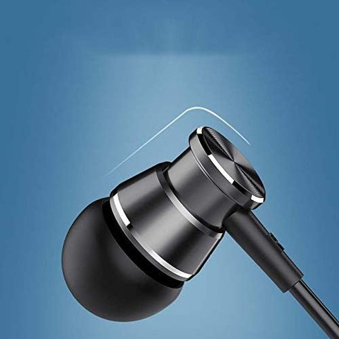 Noise Isolating Wired Earbuds with Microphone, Compatible with Samsung Galaxy S10 S9 Plus A10e A15 A14 A12 A13 - Black