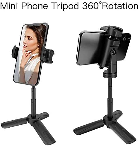 MOUNTDOG Portable Webcam Stand & Mini Tripod, Extendable Tabletop Tripod for iPhone, Camera, Samsung - Black